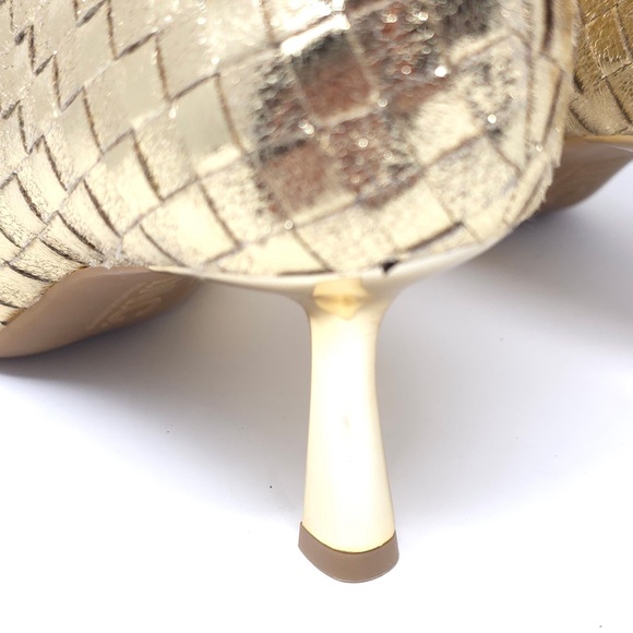 INC International Concepts Ankle Boots Raisiep Gold Woven Size 6.5 M - Picture 6 of 12